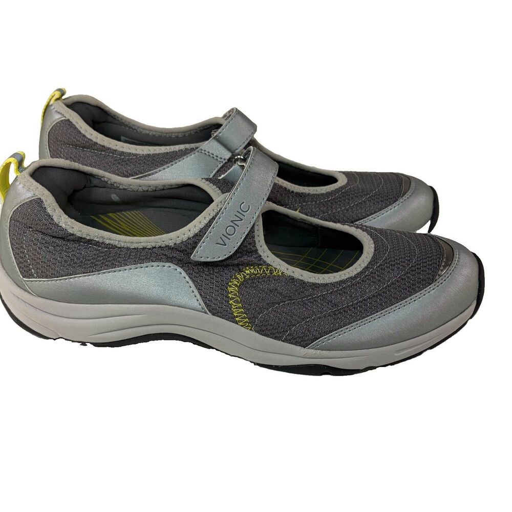 Vionic Sunset Slip On Mary Jane Shoes Womens 12 Gray Silver 334 Sunset 9032